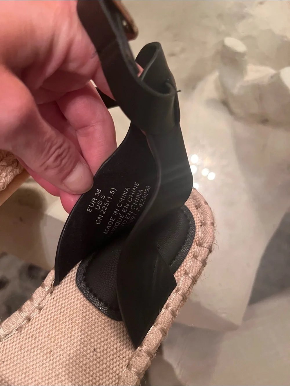 🎀Paris Athletique Black & Beige Espadrille Slide Sandals Sz 6👀me up🍀